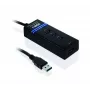 USB 3.2 Gen 1 Type-A 4-poorts hub IBOX IUH3FB, 5000 Mbit/s, zwart, 0,5 m kabel