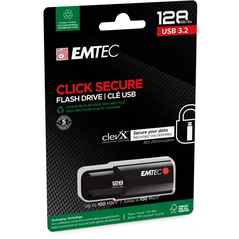 USB-flashdrive Emtec 128 GB USB Type-A 3.2 Gen 2 zwart