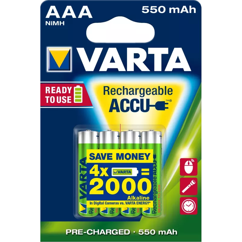 Oplaadbare batterij Varta Ready2Use HR03 AAA 4 stuks
