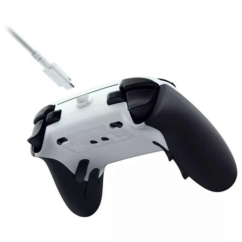 Razer Raiju V3 Pro draadloze PS5-/pc-controller, pro-knoppen, symmetrische indeling - wit