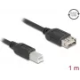 USB-2.0-kabel DELOCK 81530 — 1 m, USB B naar USB A, zwart