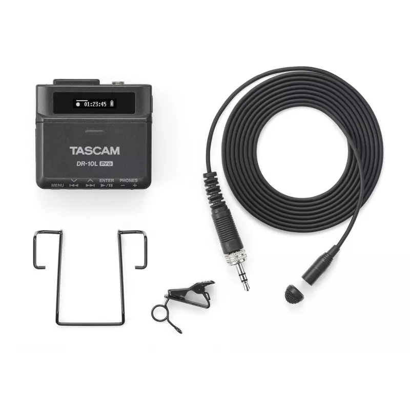 Tascam DR-10L Pro draagbare digitale recorder met dasspeldmicrofoon