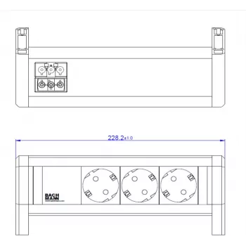 Stekkerdoos Bachmann DESK 3xCEE 902.0292 — desktop-voeding met drie CEE-stopcontacten