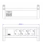 Stekkerdoos Bachmann DESK 3xCEE 902.0292 — desktop-voeding met drie CEE-stopcontacten