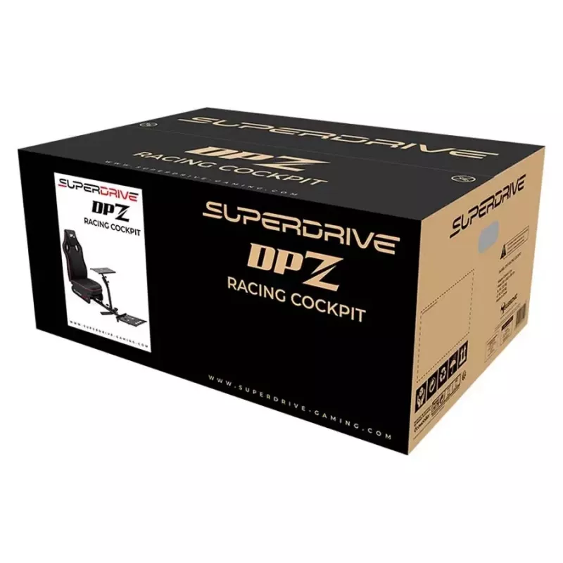 Racing cockpit Subsonic SA5681 zwart rood kunstleer mesh metaal