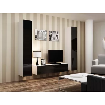 Cama tv-standaard VIGO 140 30/140/40 wit/zwart glanzend
