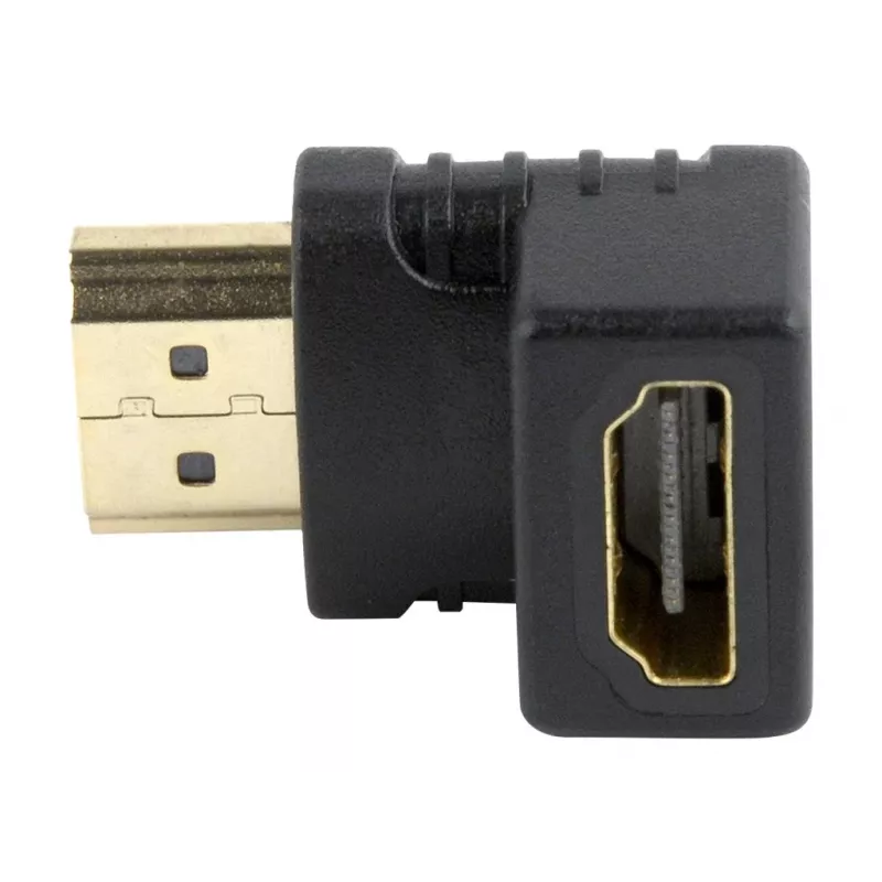 HDMI-adapter GEMBIRD A-HDMI90-FML, HDMI naar HDMI, haakse 90°-adapter, zwart
