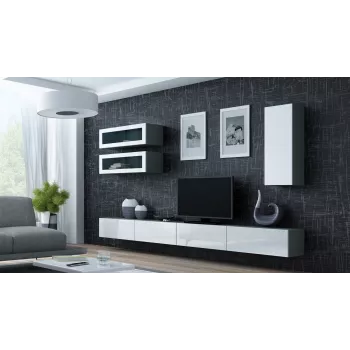 Cama tv-standaard VIGO 140 30/140/40 Sonoma eiken/wit glanzend