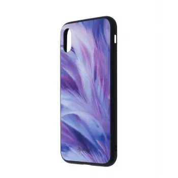 Beeldschermglas Tellur Cover Glass Print voor iPhone XS met verenpatroon