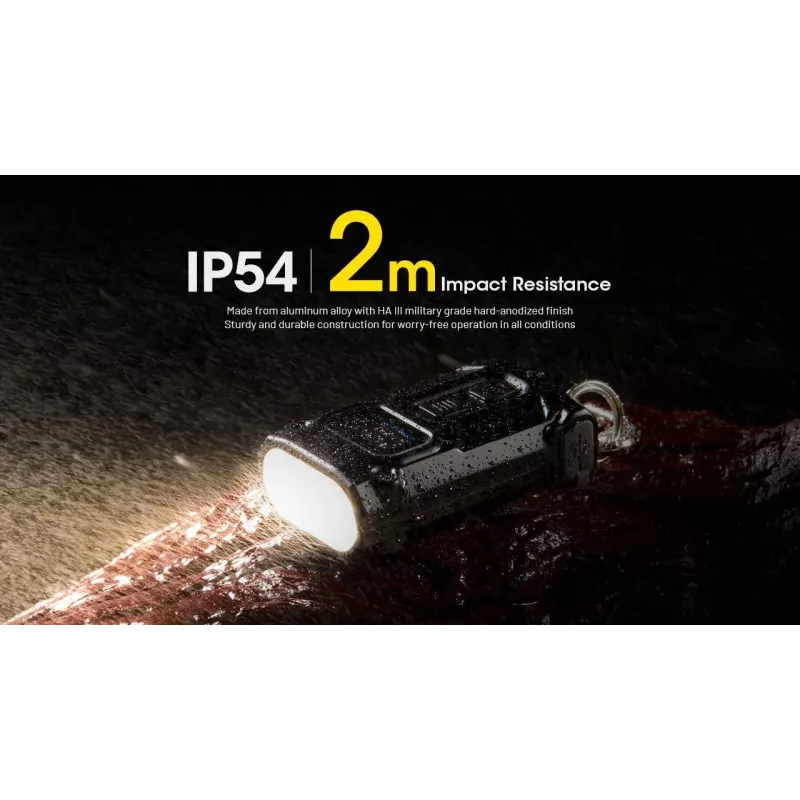 Sleutelhangerzaklamp Nitecore TINI3 zwart 600 lm USB oplaadbaar