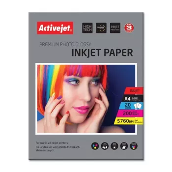 Activejet AP4-200G20 glanzend fotopapier (A4; 20 stuks)