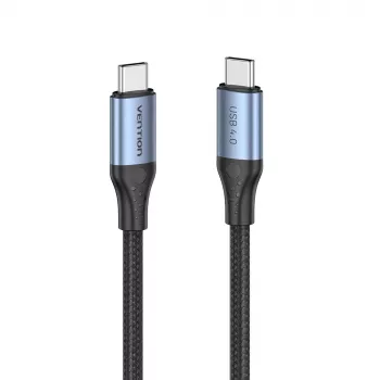 Vention USB4 Gen 3x2 Type-C-naar-Type-C-kabel 1 m, 5 A, aluminiumlegering, katoen omvlochten