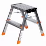 Krause Treppy opvouwbare trap zilver 130020 — aluminium, 2 treden, 150 kg draagvermogen, opgevouwen 55×20 cm, gewicht 2 kg