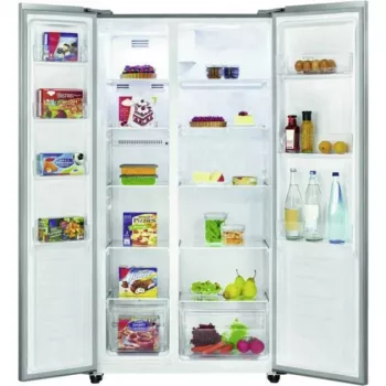 Bomann vrijstaande combinatie-side-by-side-koelkast 442 L RVS – 291 L koelgedeelte / 151 L vriesgedeelte, NoFrost, MultiAirflow
