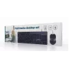 Bekabeld full-size toetsenbord Gembird KBS-UM-04 USB QWERTY US-Engels met muis, zwart, 1,5 m kabel