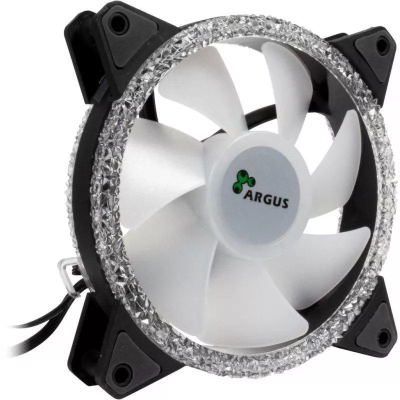INTER-TECH Argus RS-07 RGB 120 mm behuizingsventilatorset, 3 stuks, met afstandsbediening, zwart