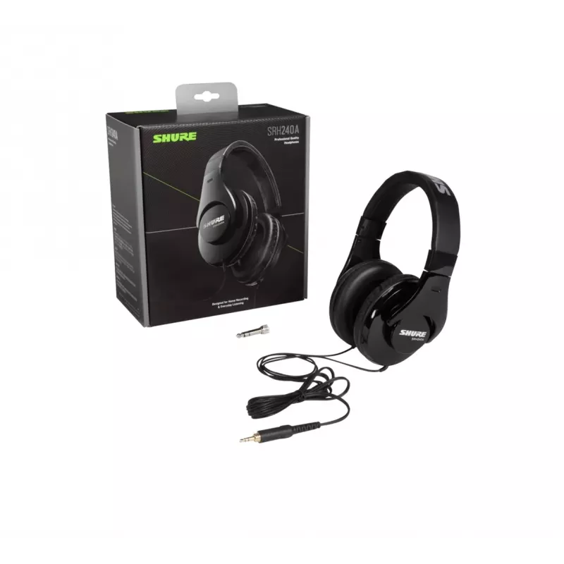 Shure SRH240A hoofdtelefoon bedraad hoofdband muziek zwart