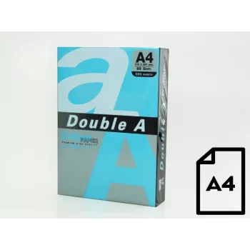 Kleurpapier Double A, 80 g, A4, 500 vel, diepblauw