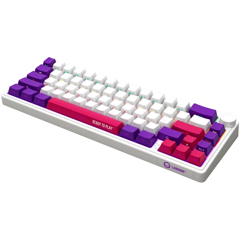 LORGAR KBP70MW, draadloos 65% mechanisch gaming-toetsenbord Pro, wit, EN-layout