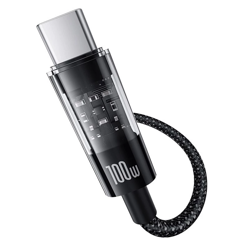 Baseus Gem USB A naar USB C snellaadkabel 2 m 100 W zwart