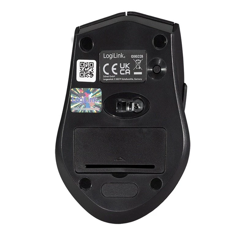 Logilink draadloze muis BT5.0, ergonomisch, zwart