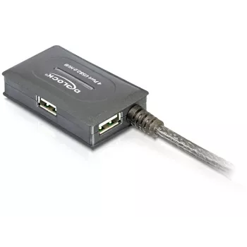 DeLock USB2.0 verlengkabel 10 m actief met 4-poorts hub - hub - 4 x USB2.0 (82748)