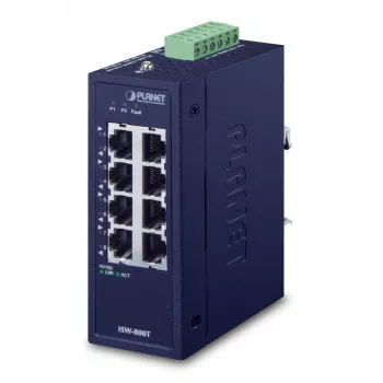 PLANET ISW-800T netwerkswitch, unmanaged, L2 Fast Ethernet (10/100), blauw