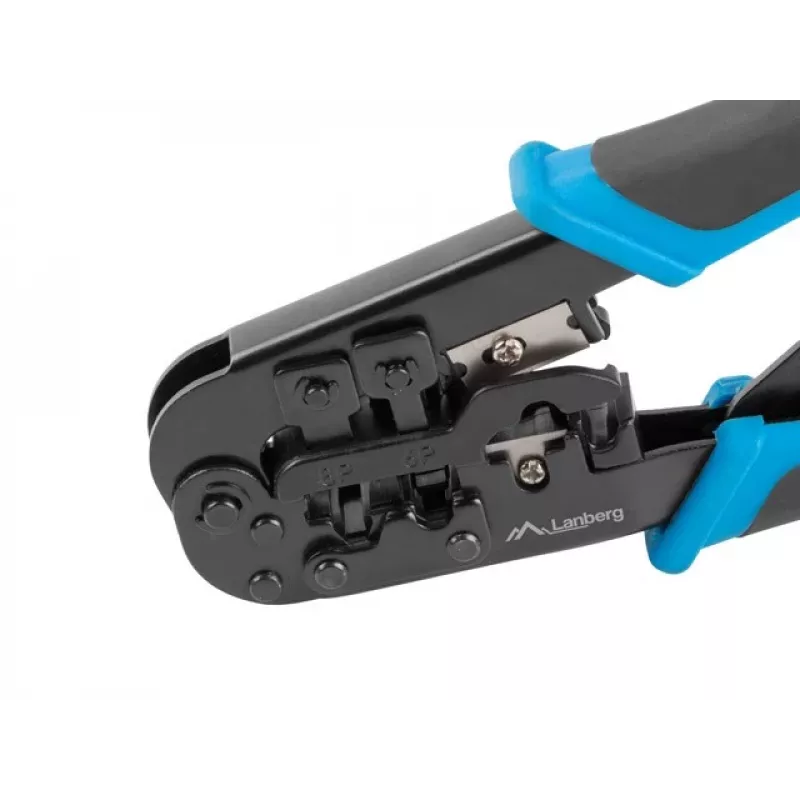 Krimptang LANBERG NT-0201 voor RJ-45-stekkers, 180 mm, 315 g, zwart/blauw