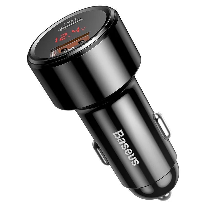 Autolader Baseus CCMLC20C-01 universeel zwart snelopladen 12-24V