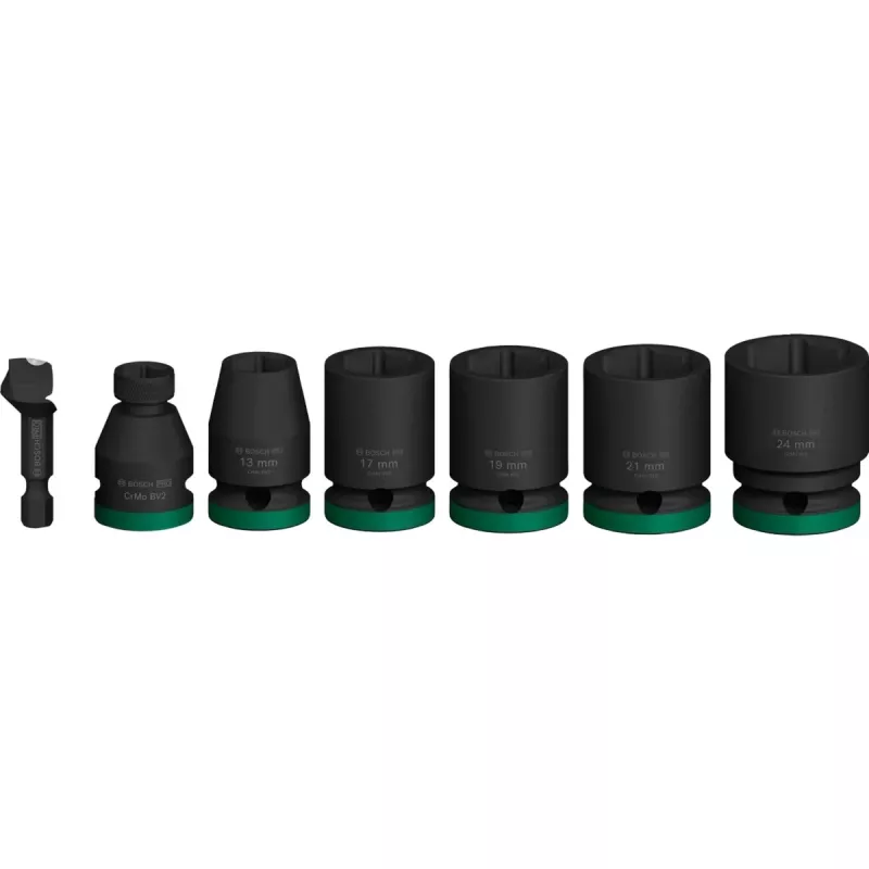 Dopsleutelset Bosch Powertools PRO 1/2 inch 7-delig zwart