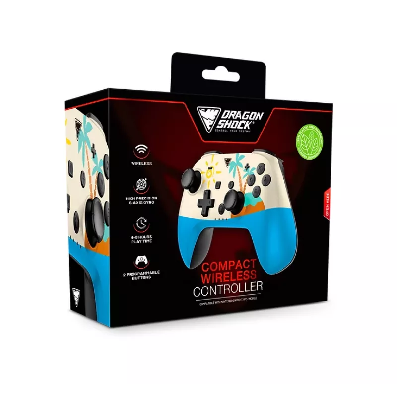 Dragonshock PopTop Compact - gamepad - Nintendo Switch - terug-knop - D-pad - home-knop - reset-knop - draadloos - Bluetooth - USB Type-C (D
