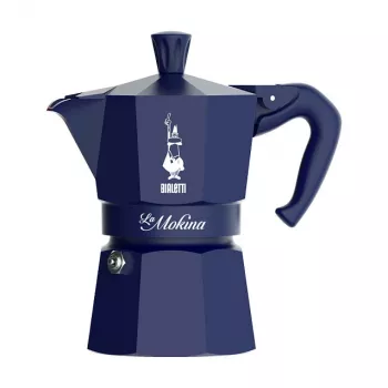 Mokakan BIALETTI 0005411 handmatige koffiemachine, pannetje voor op het fornuis, 0,04 L, blauw