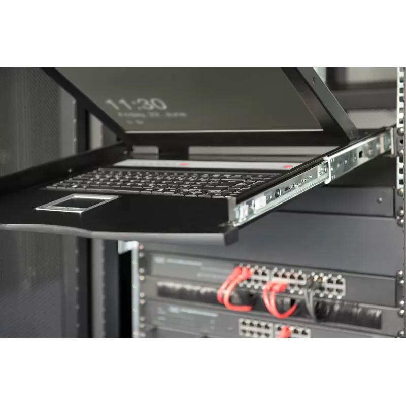 KVM-console Digitus 19 inch LCD 8-poorts VGA US-toetsenbord