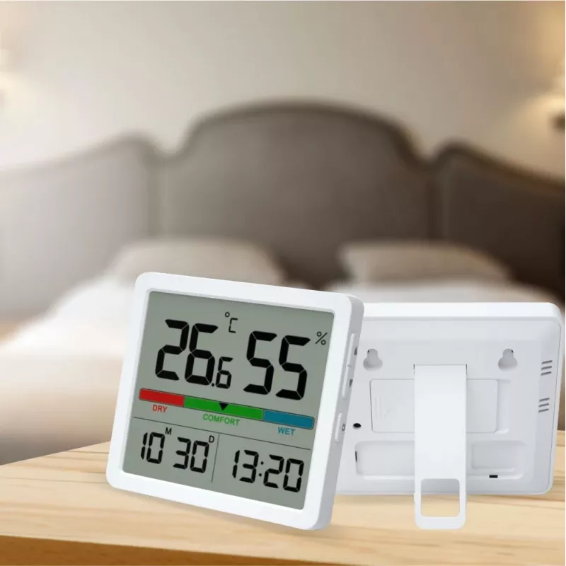 Manta MTO001W thermometer hygrometer met klok, wit