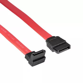 Akyga AK-CA-51 SATA III-kabel 6 Gb/s, recht naar 90° haaks, 0,5 m, rood