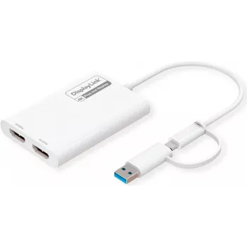 ROLINE display-adapter USB Type-C A - Dual HDMI 4K60 ST/BU - adapter - digitaal/data (12.03.3206)