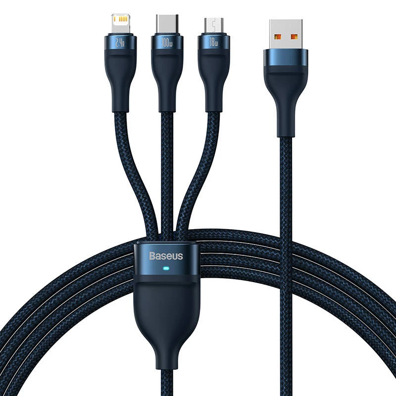 USB-kabel Baseus CASS030003 1,2 m USB A USB-C/Micro-USB-A/Lightning blauw