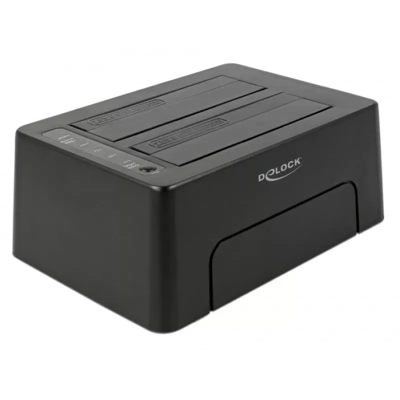 DeLOCK - HDD-dockingstation bays: 2 - SATA 6Gb/s - 6 Gbit/s - USB 3.1 (Gen 2) - zwart (63957)