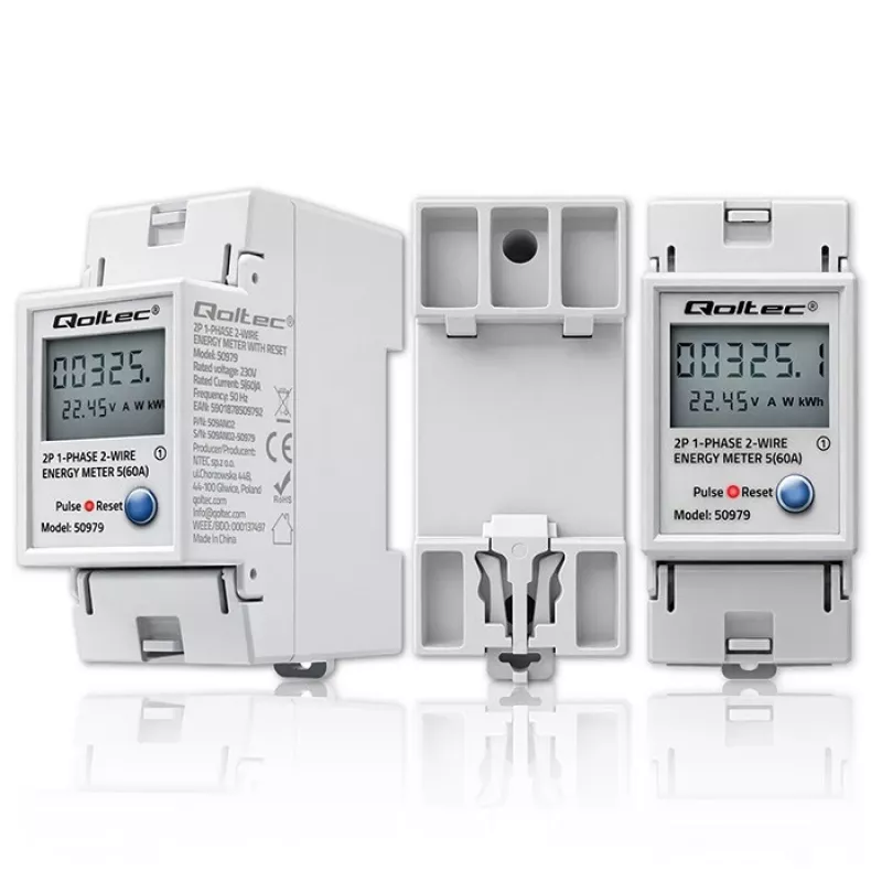 Energiemeter QOLTEC eenfasig DIN-rail 230V (MPN 50979)