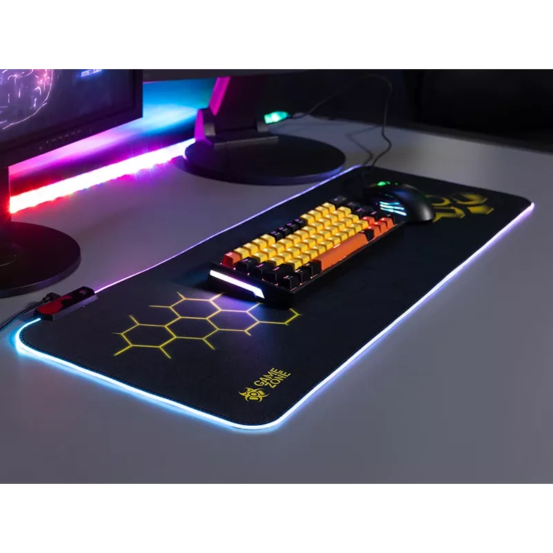 TRACER GameZone Hexy1 RGB muismat en toetsenbordmat, 80 x 30 x 0,4 cm, zwart