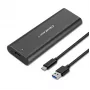 Qoltec 50312 M.2 NVMe SSD-behuizing, USB Type-C, zwart