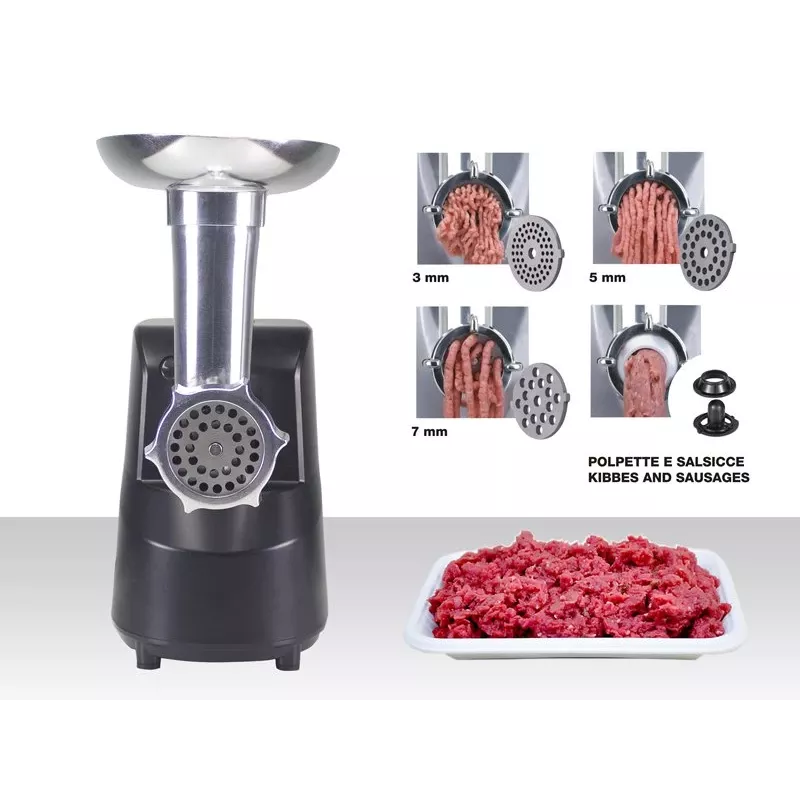Beper P102ROB200 elektrische vleesmolen met tomatenpers, 1200 W, zwart