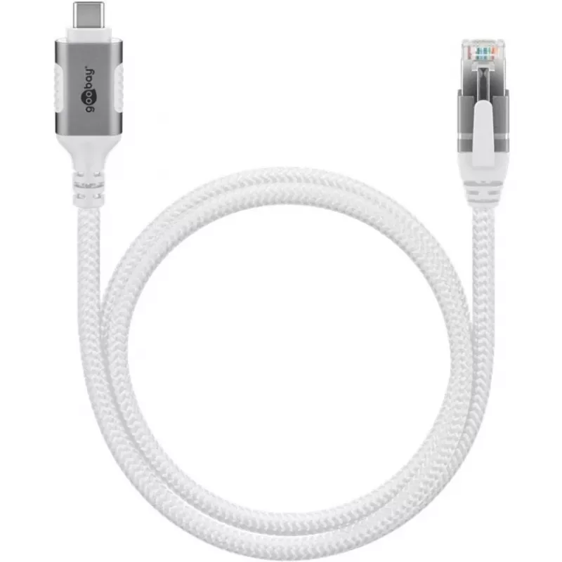 Netwerkkabel Goobay 74180 USB-C RJ-45 Cat6 10 m wit