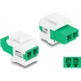 Keystone-module DELOCK 87066 — LC-connector, plat ontwerp, groen/wit, 16,5×29,2×21,9 mm