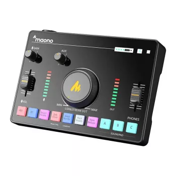 Audiomixer MAONO AMC2 Neo, 2-kanaals USB-mixer met USB-aansluiting