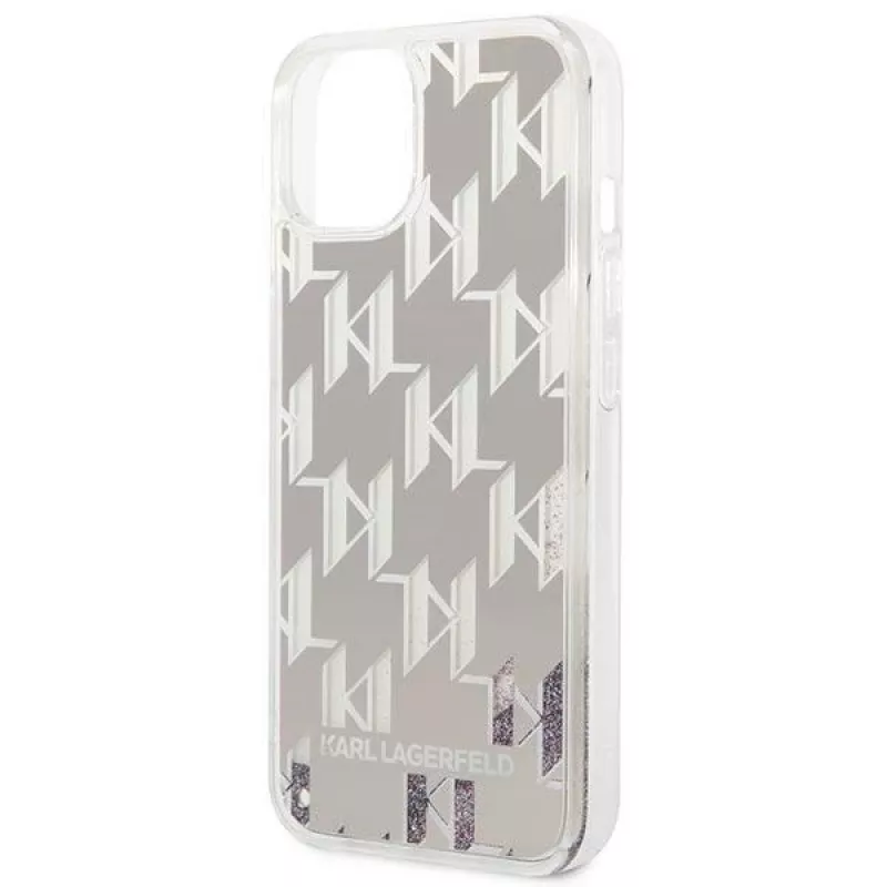 Karl Lagerfeld KLHCP14MLMNMS iPhone 14 Plus 6.7 hardcase zilver / zilver Liquid Glitter Monogram