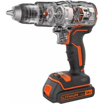 Pistoolgreepboormachine Black & Decker BCD383D2XK-QW 18 V, 2 Ah x2, 13 mm boorhouder, oranje