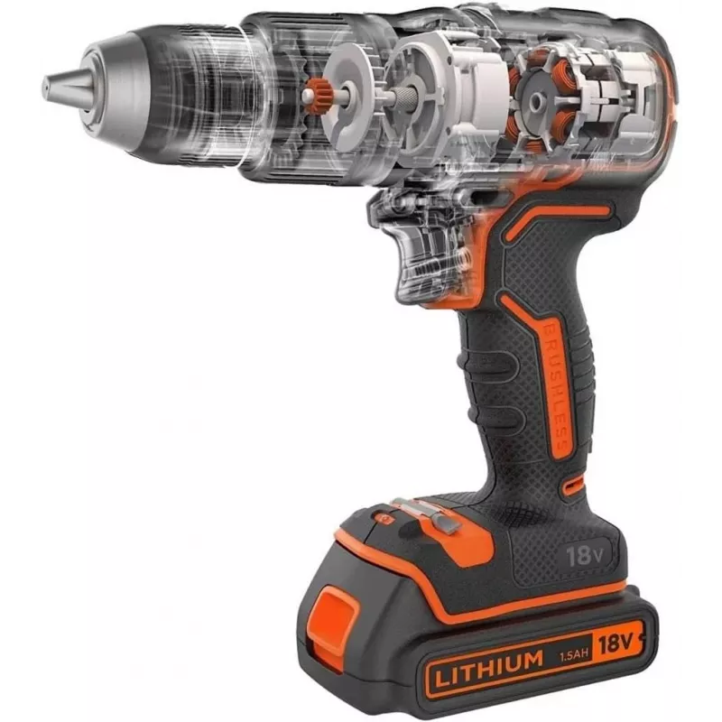 Pistoolgreepboormachine Black & Decker BCD383D2XK-QW 18 V, 2 Ah x2, 13 mm boorhouder, oranje
