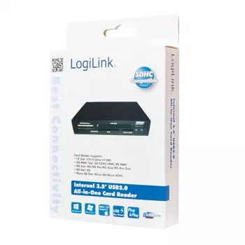 LogiLink CR0012 kaartlezer USB 2.0 intern zwart