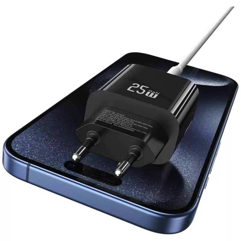 USB-oplader usams USA001629 25W 1×USB-C + 1×USB-A snelladen